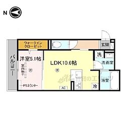 ＧＲＡＭＭ岩倉 2階1LDKの間取り
