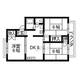 オレンジハイツＡ棟 1階3DKの間取り