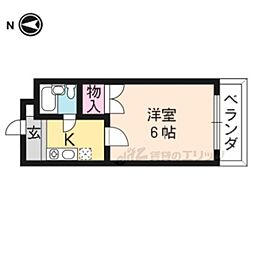 ラ・シャンブル 4階1Kの間取り