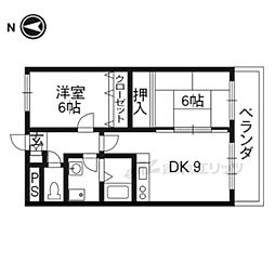 緑の森 3階2LDKの間取り