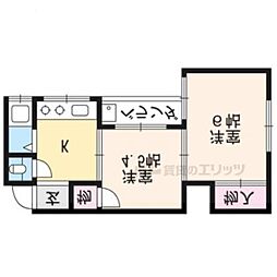 神樂荘 2Kの間取図画像