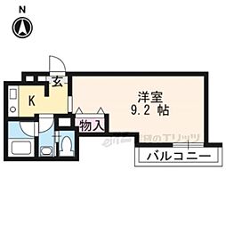 京阪本線 出町柳駅 徒歩5分の賃貸マンション 地下1階1Kの間取り