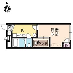 レオパレスクリエイティブＡｇｅ 2階1Kの間取り