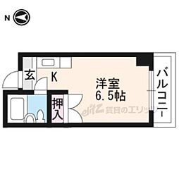 アサヒカレッジハイツ 3階ワンルームの間取り