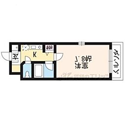 作思以度衣笠 1階1Kの間取り