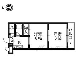 サンチェリー高田III 5階2Kの間取り