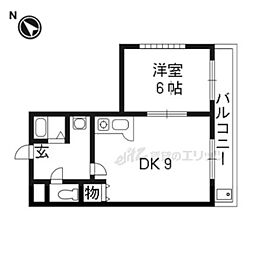 京都市営烏丸線 北大路駅 バス10分 佛教大学前下車 徒歩6分の賃貸マンション 3階1DKの間取り