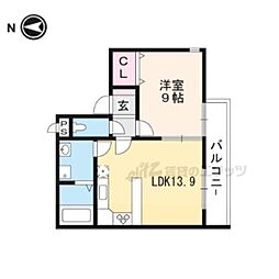 叡山電鉄叡山本線 元田中駅 徒歩4分の賃貸マンション 4階1LDKの間取り