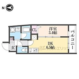 京阪本線 出町柳駅 バス7分 銀閣寺道下車 徒歩3分の賃貸マンション 4階1DKの間取り