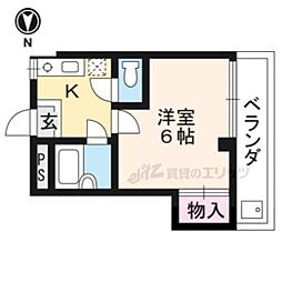 コーポ山善 1Kの間取図画像