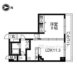 ヴィラグレイス 1LDKの間取図画像