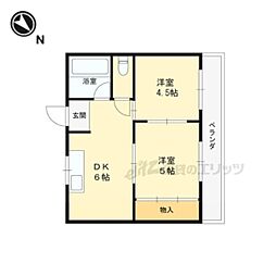 メーゾンヴィオレット 2DKの間取図画像