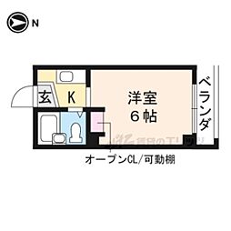 ハウス今出川 1Kの間取図画像