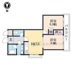 シェモア鞍馬口 1LDKの間取図画像