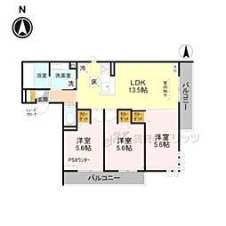 ルコアン堀川今宮 3LDKの間取図画像