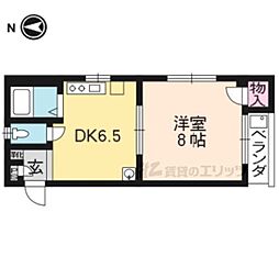 カーサ清明 1DKの間取図画像