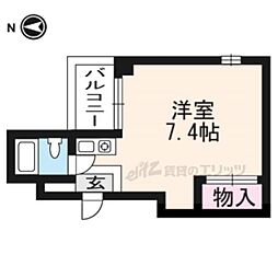 エクセレントビル夷川 ワンルームの間取図画像