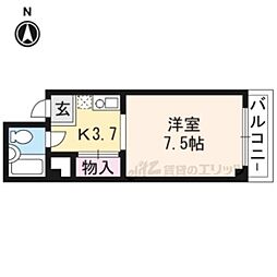プルミエール青山 1Kの間取図画像
