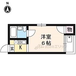 ハイネス花園 1Kの間取図画像