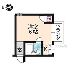 プチハウス平野 ワンルームの間取図画像