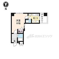 レーベンなぎの宮 1Kの間取図画像