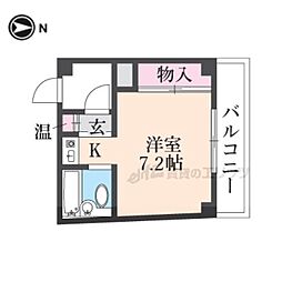 エクセレントビル夷川 ワンルームの間取図画像