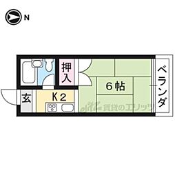 ハイツユルギ1 1Kの間取図画像
