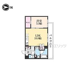 THE RESIDENCE御車道 1LDKの間取図画像