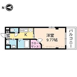 PINE館 1Kの間取図画像