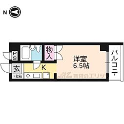 ロイヤルパレス百万辺 1Kの間取図画像