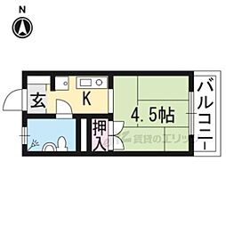 コーポ御園 ワンルームの間取図画像