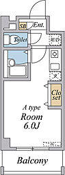 EXIA元住吉 ワンルームの間取図画像