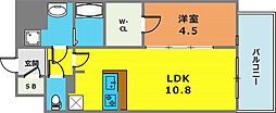 ソルテラス神戸栄町通 1LDKの間取図画像