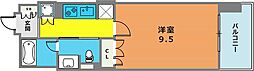 リーガル神戸三宮フラワーロード 1Kの間取図画像