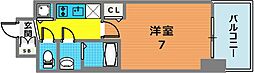 プレサンス三宮東フィール 1Kの間取図画像