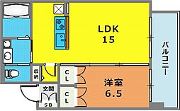 アルファレガロKOBEWEST 1LDKの間取図画像