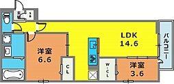 ラッフィナート東灘 2LDKの間取図画像