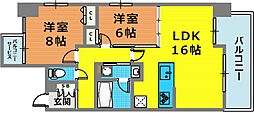 サムティグランツ神戸 2LDKの間取図画像