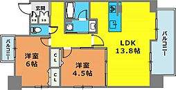 サムティグランツ神戸 2LDKの間取図画像