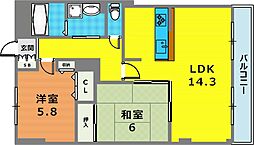 フォーラムノリタケ2 2LDKの間取図画像