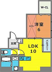 サンビルダーパールビル 1LDKの間取図画像