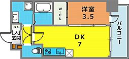SDグランツ三宮イーストフロント 1DKの間取図画像