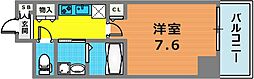プレジール灘 1Kの間取図画像