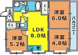 サンビルダー六甲 3LDKの間取図画像