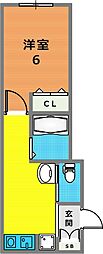 Kパラッツォ神戸元町通 1Kの間取図画像