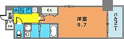 アドバンス三宮3リンクス 1Kの間取図画像