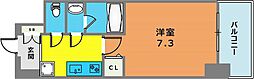 セオリー神戸クレール 1Kの間取図画像