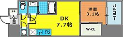セレニテ神戸駅前アリエ 1DKの間取図画像