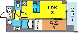 ワールドアイ神戸ハーバーランド3 1LDKの間取図画像