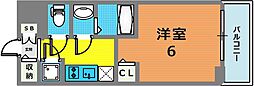 レジュールアッシュ神戸ハーバーランド 1Kの間取図画像
